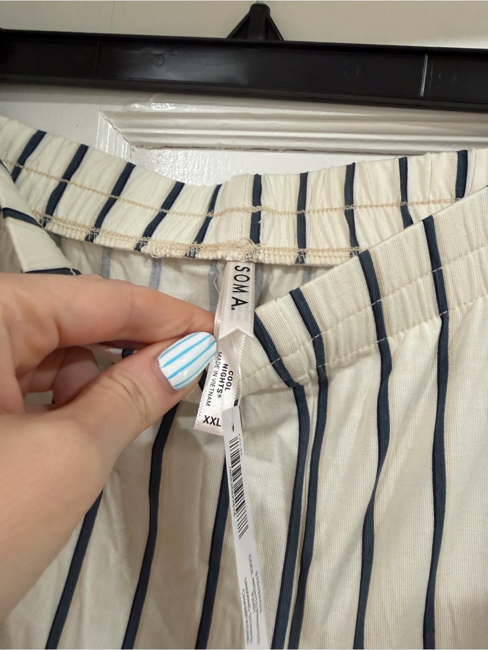 Soma Cream and Black Striped Button-Up Pajama Set - Picture 3 of 10